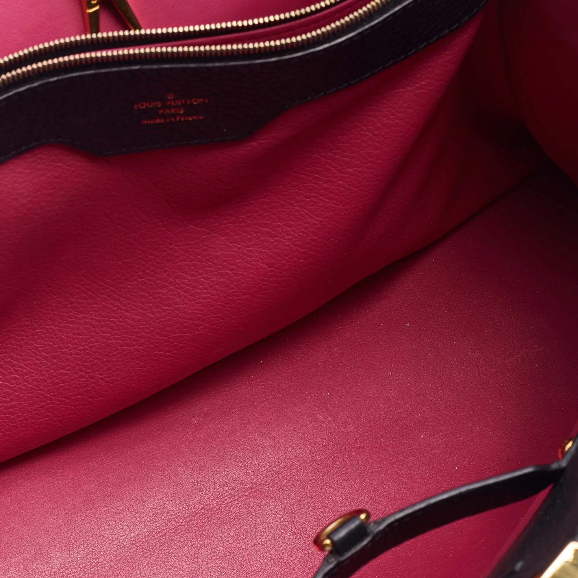 Louis Vuitton Black Taurillon Leather Capucines GM Bag