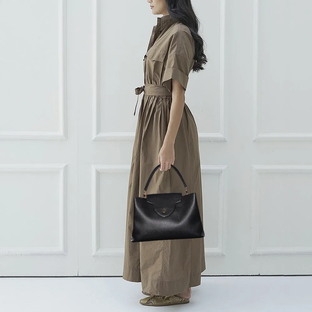 Louis Vuitton Black Taurillon Leather Capucines GM Bag