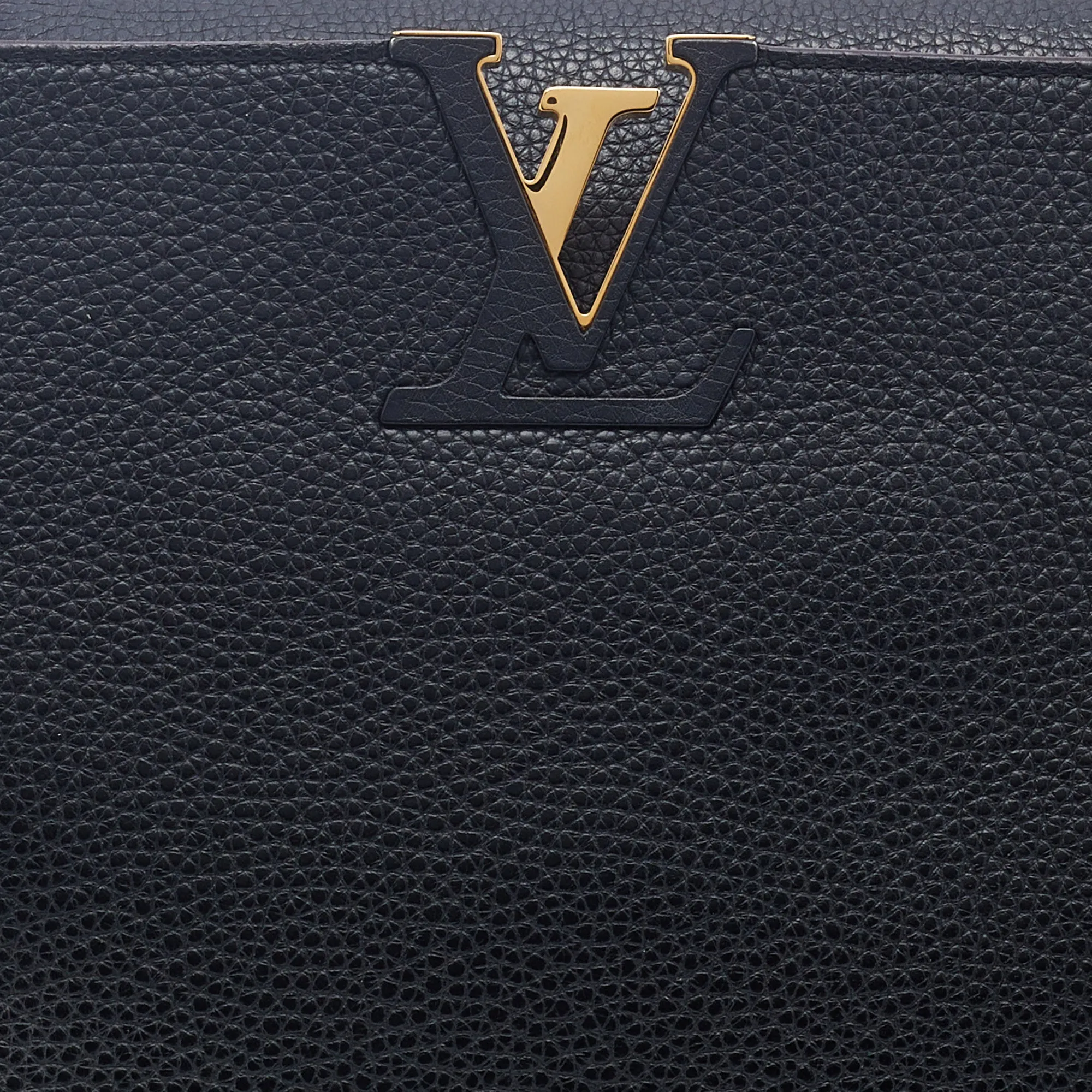 Louis Vuitton Black Taurillon Leather Capucines GM Bag