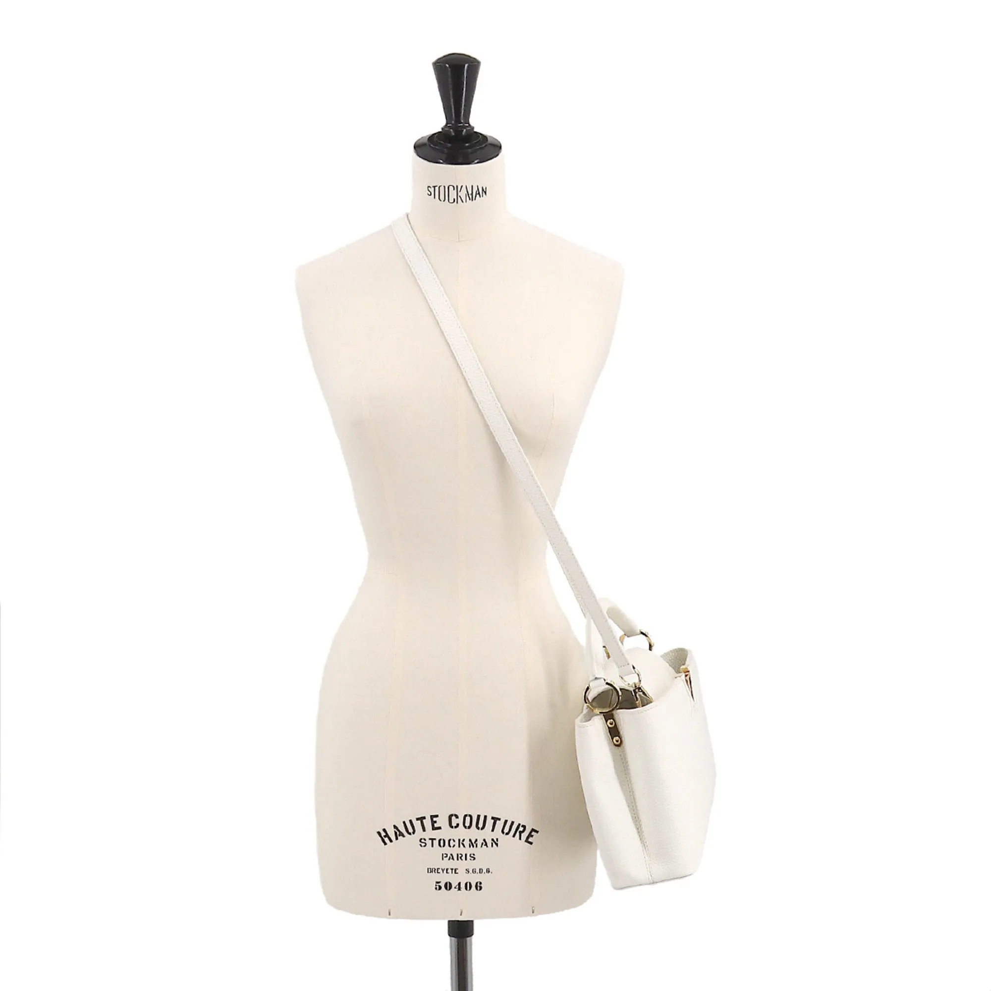 LOUIS VUITTON Capucines BB 2way Hand Shoulder Bag Taurillon Leather Snow White M55832 RFID