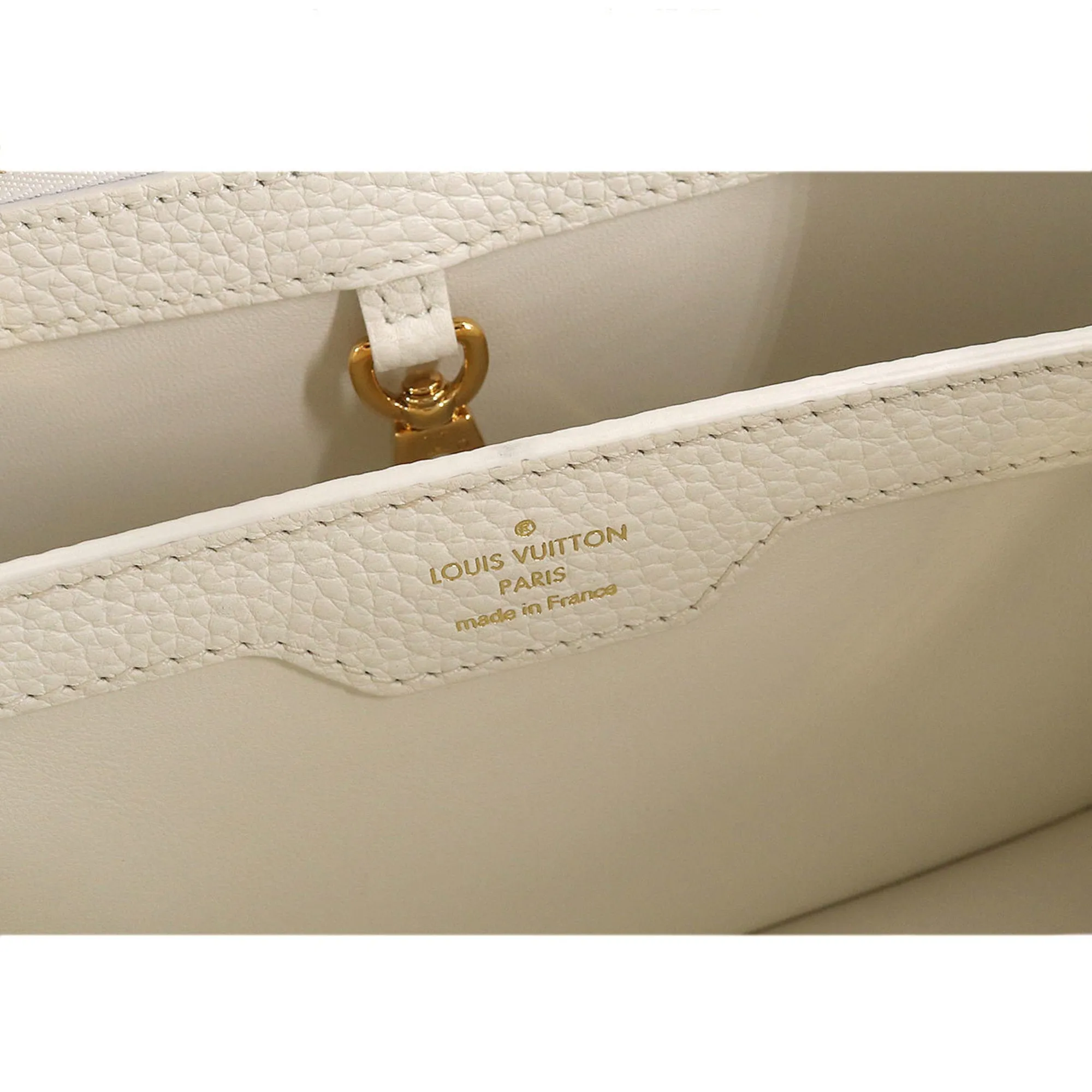LOUIS VUITTON Capucines BB 2way Hand Shoulder Bag Taurillon Leather Snow White M55832 RFID