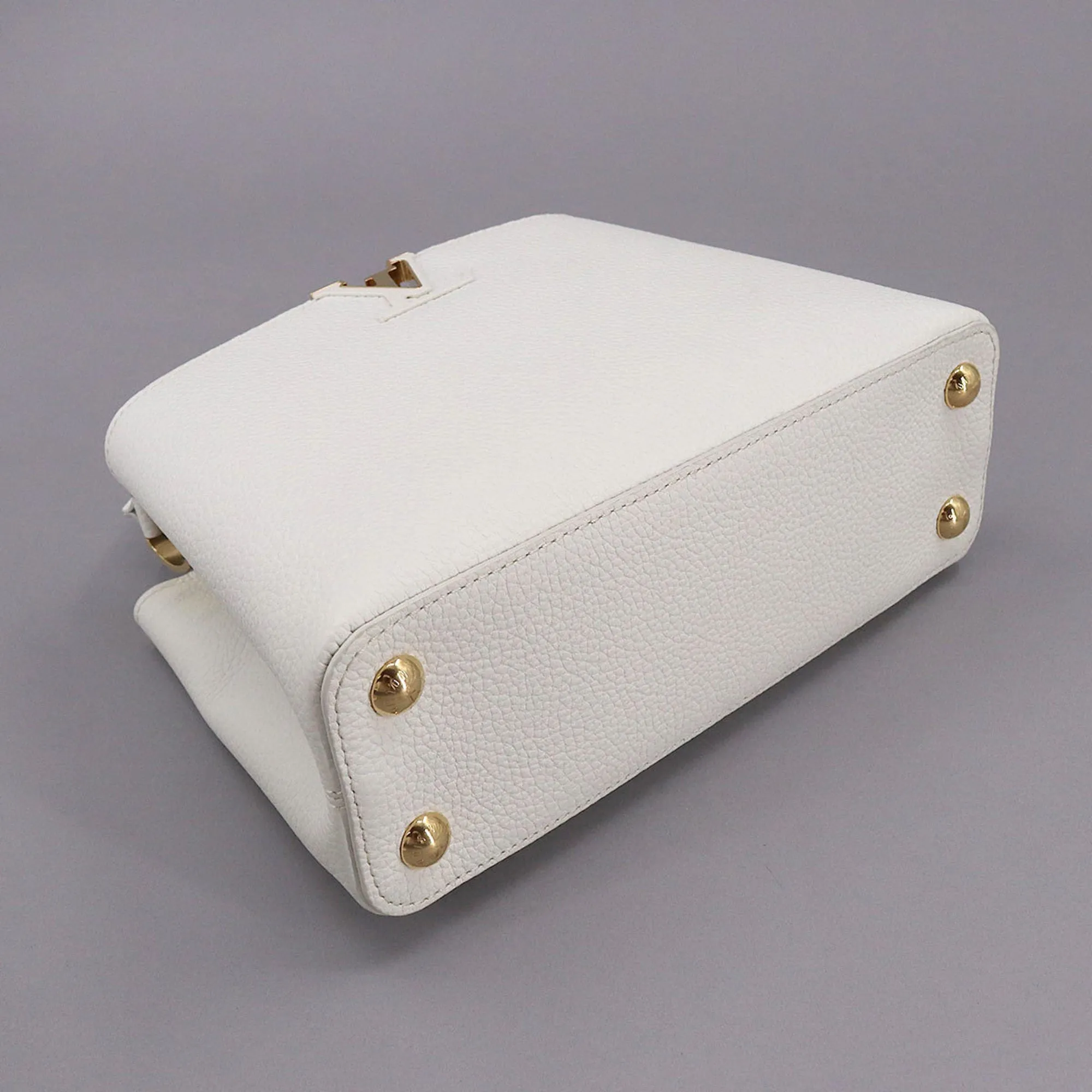 LOUIS VUITTON Capucines BB 2way Hand Shoulder Bag Taurillon Leather Snow White M55832 RFID