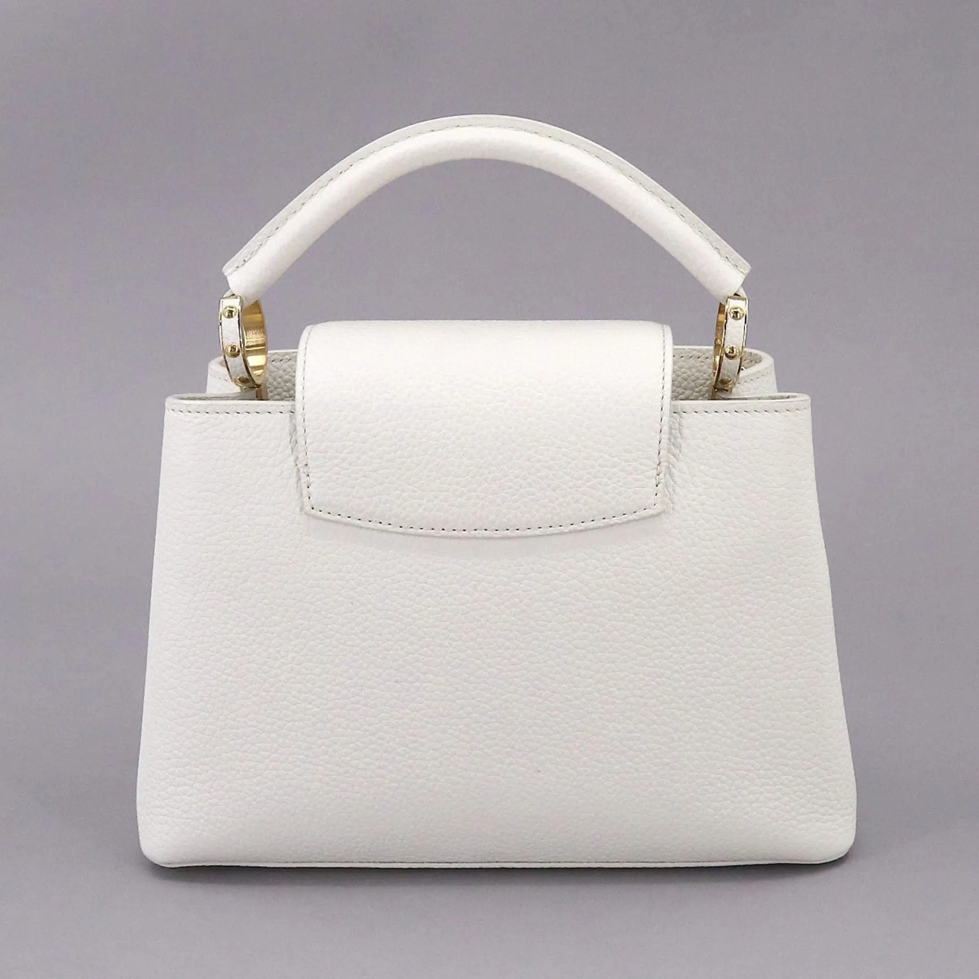 LOUIS VUITTON Capucines BB 2way Hand Shoulder Bag Taurillon Leather Snow White M55832 RFID