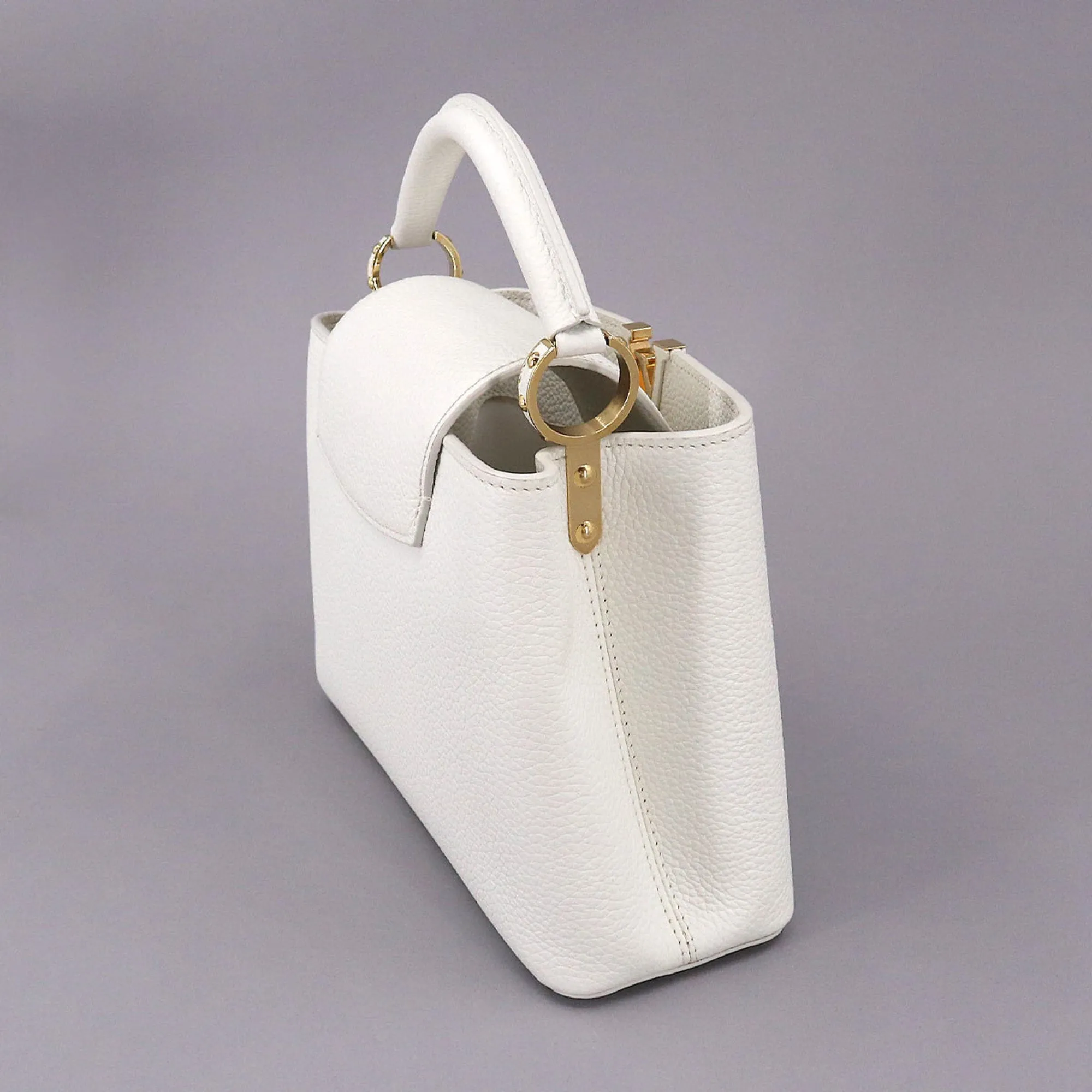 LOUIS VUITTON Capucines BB 2way Hand Shoulder Bag Taurillon Leather Snow White M55832 RFID
