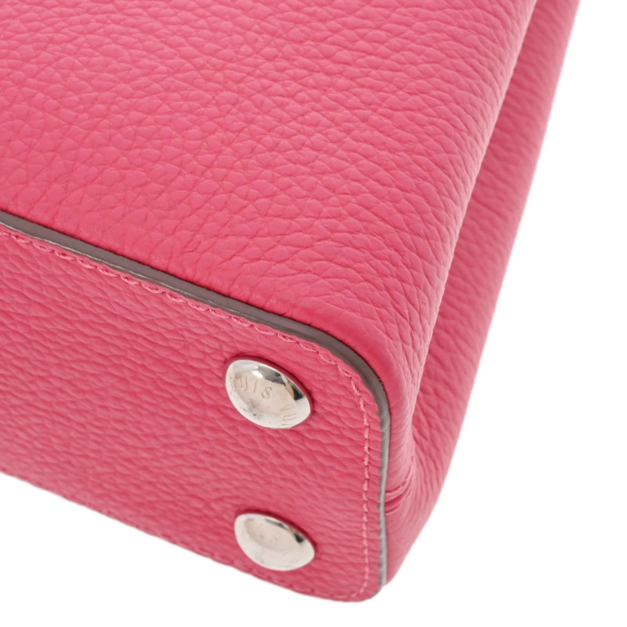 LOUIS VUITTON Capucines BB Fuchsia Ciel M52990 Ladies Canvas Leather Handbag