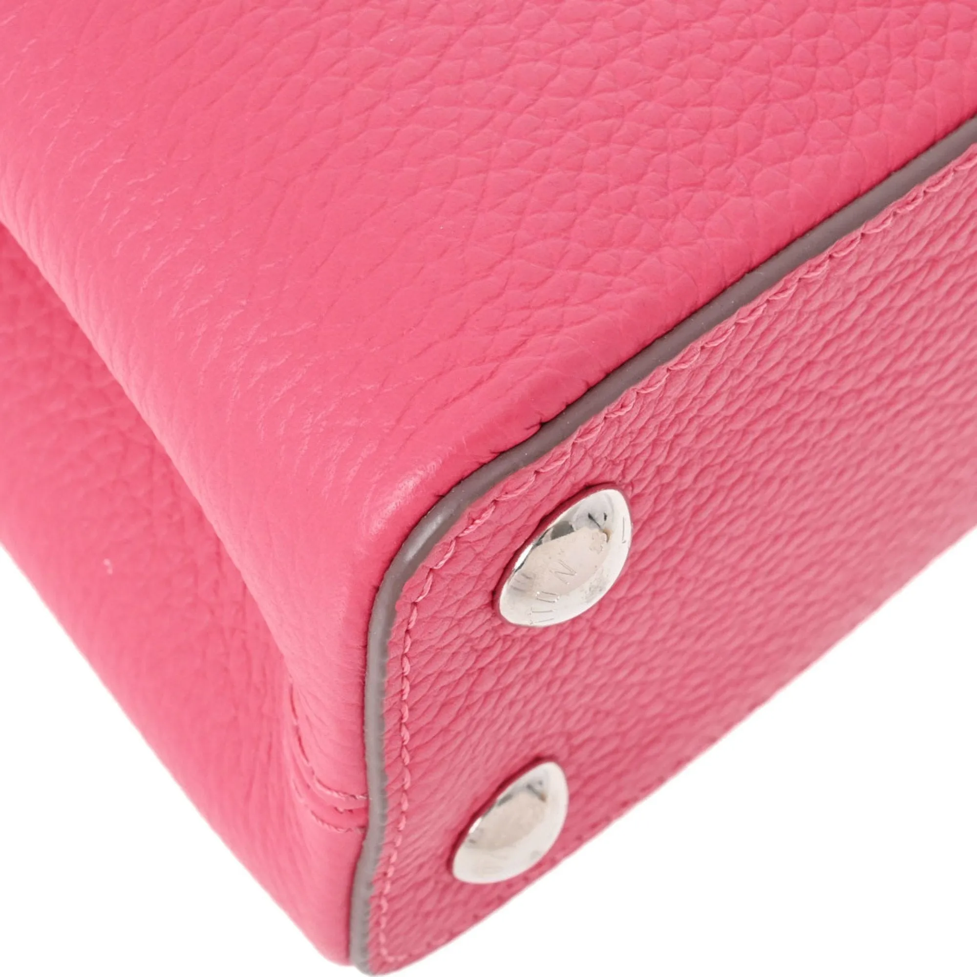 LOUIS VUITTON Capucines BB Fuchsia Ciel M52990 Ladies Canvas Leather Handbag