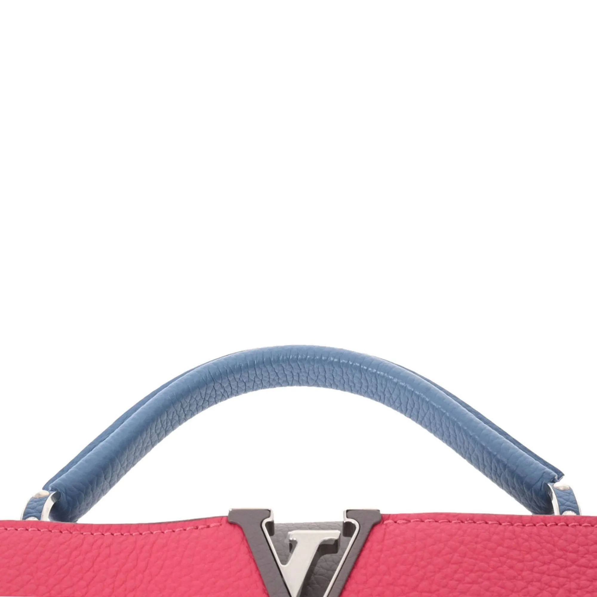 LOUIS VUITTON Capucines BB Fuchsia Ciel M52990 Ladies Canvas Leather Handbag