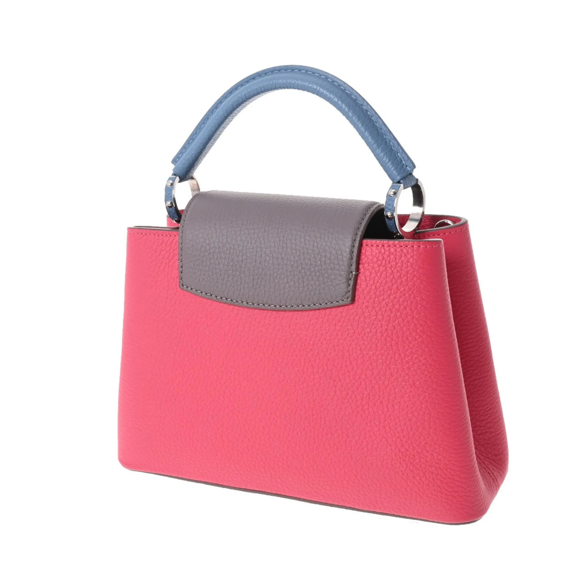 LOUIS VUITTON Capucines BB Fuchsia Ciel M52990 Ladies Canvas Leather Handbag