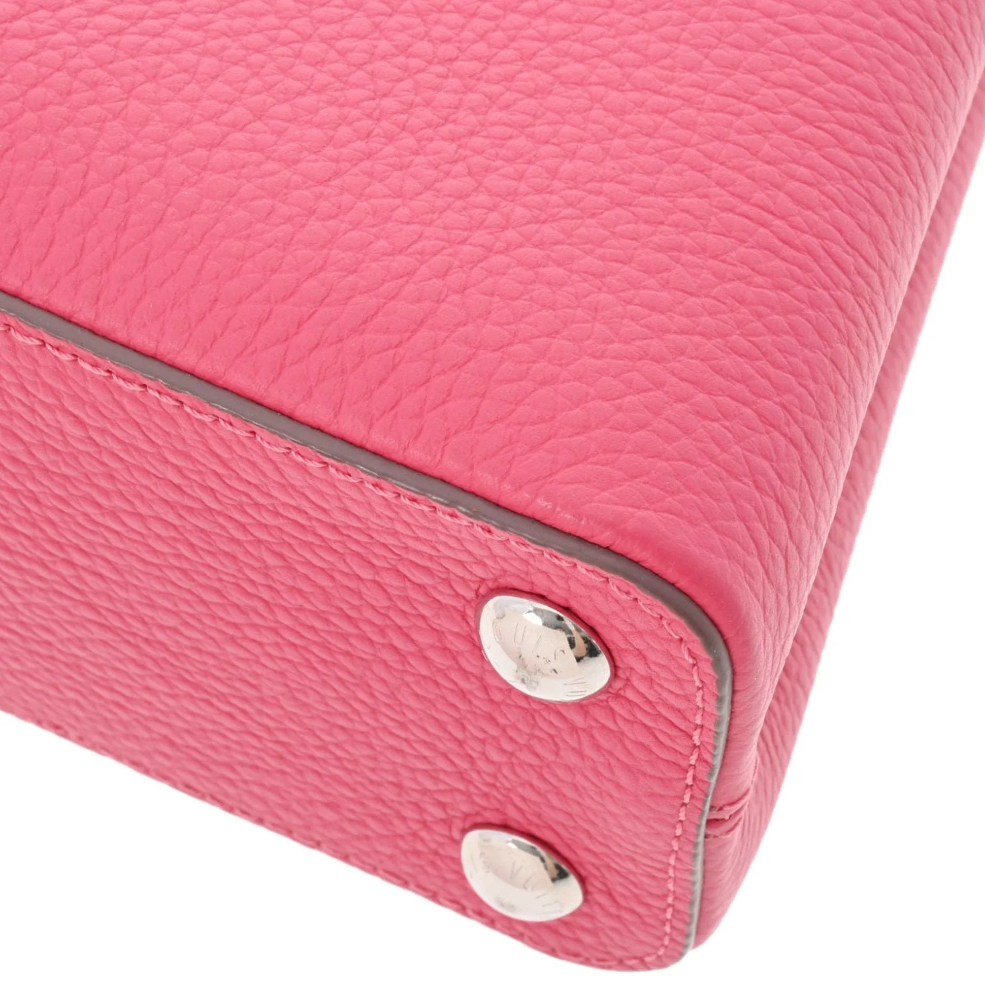 LOUIS VUITTON Capucines BB Fuchsia Ciel M52990 Ladies Canvas Leather Handbag