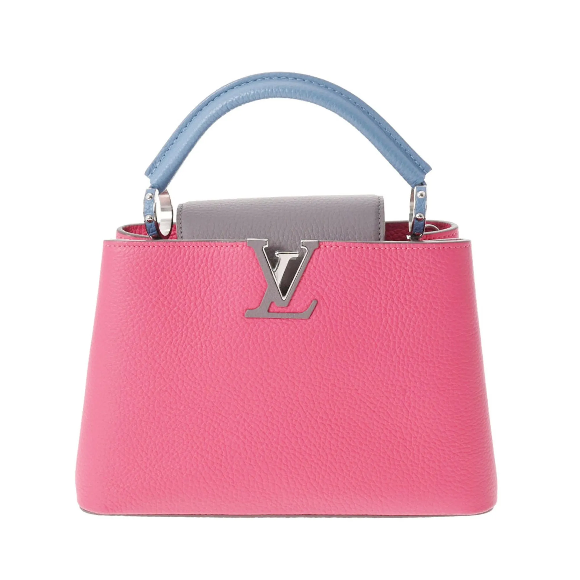 LOUIS VUITTON Capucines BB Fuchsia Ciel M52990 Ladies Canvas Leather Handbag
