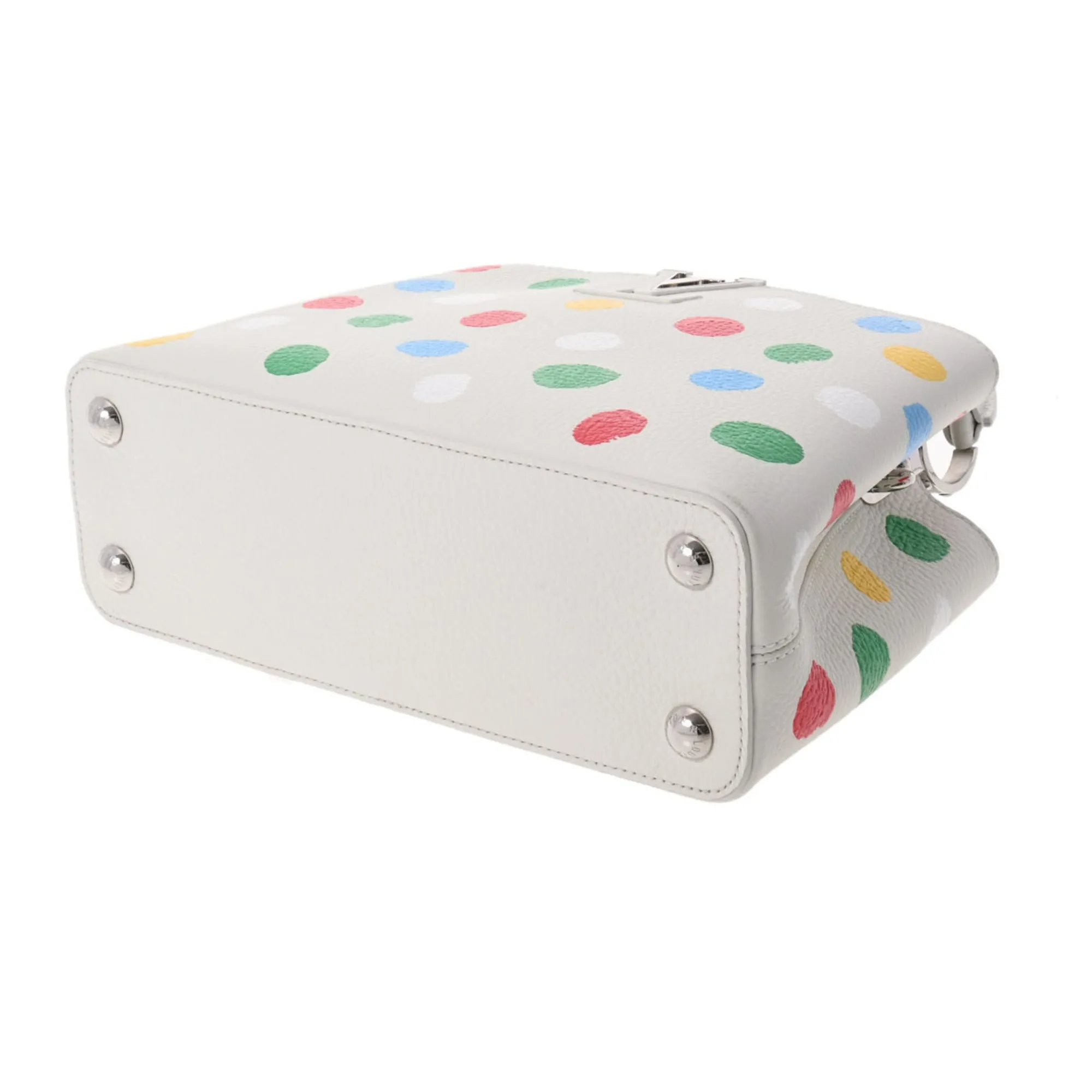 LOUIS VUITTON Capucines BB LV x YK Dot Paint White M21637 Ladies Taurillon Leather Handbag