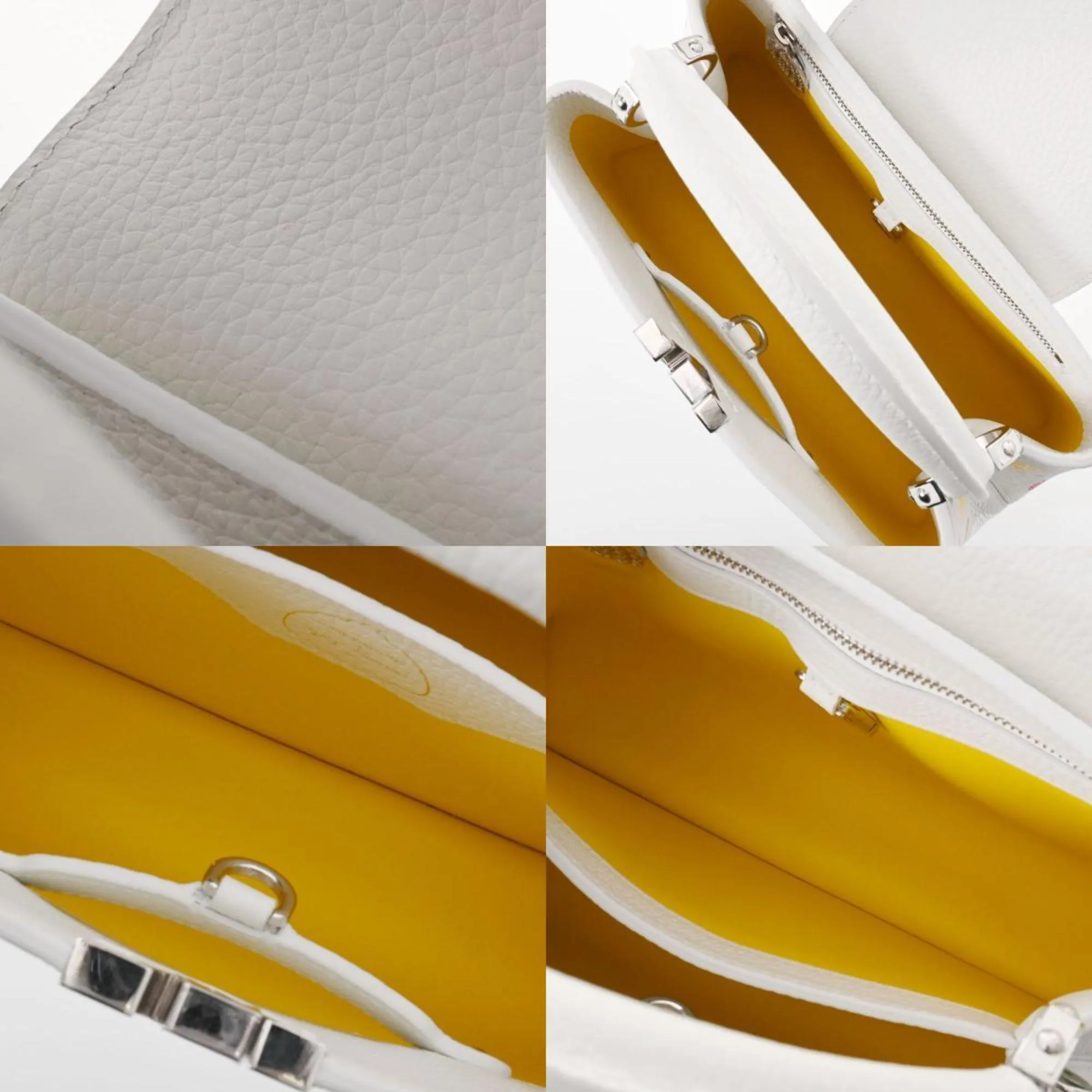 LOUIS VUITTON Capucines BB LV x YK Dot Paint White M21637 Ladies Taurillon Leather Handbag