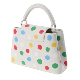 LOUIS VUITTON Capucines BB LV x YK Dot Paint White M21637 Ladies Taurillon Leather Handbag