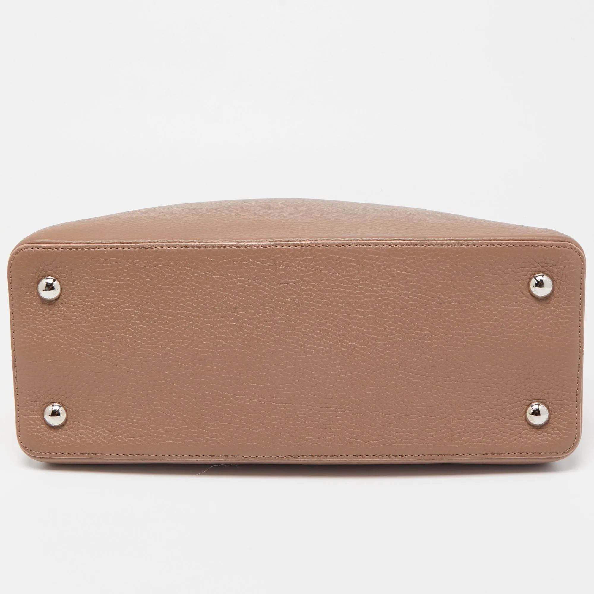 LOUIS VUITTON Old Rose Leather Capucines MM Bag