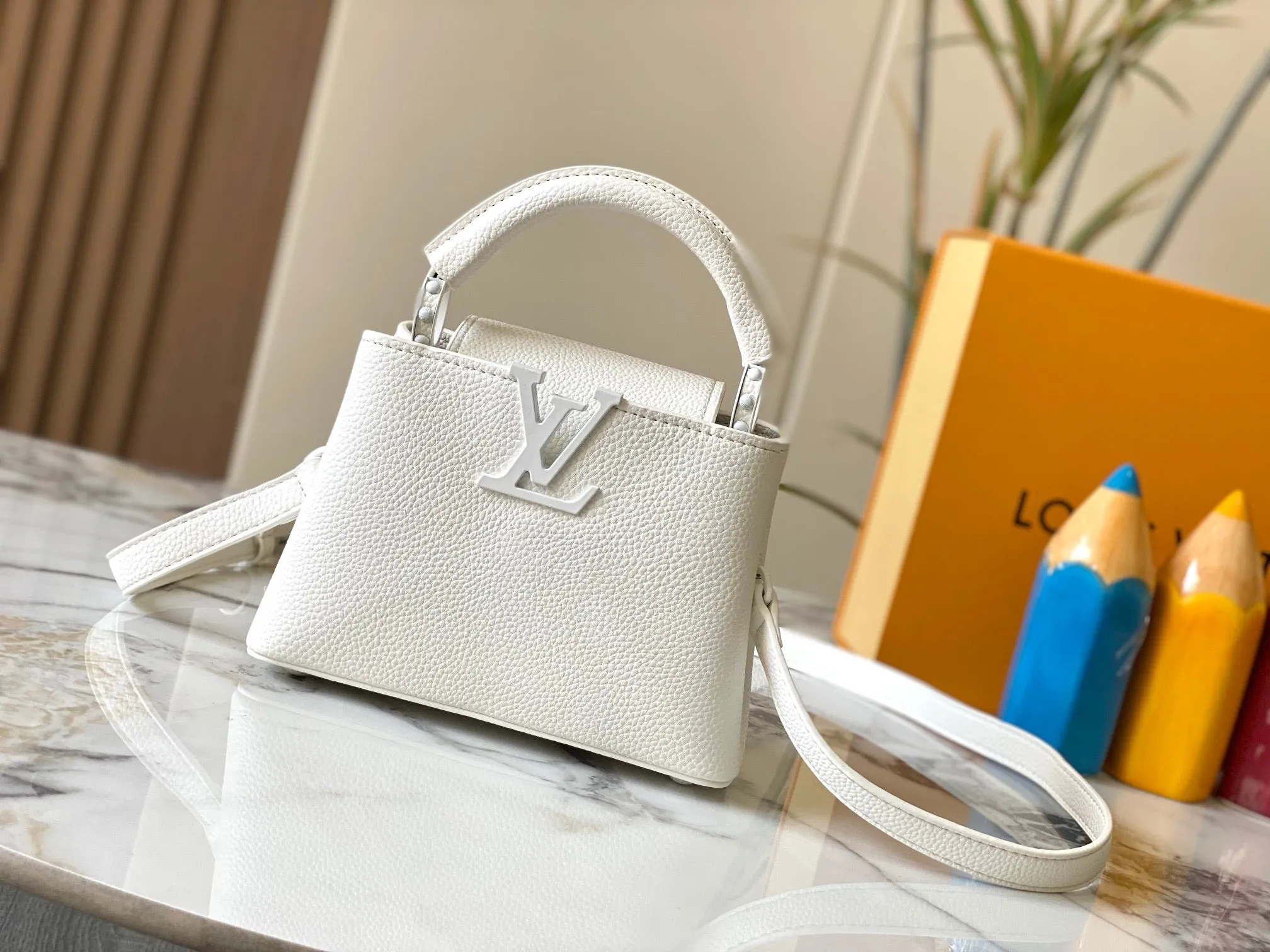 LV Capucines In Matte Taurillon Leather Bag