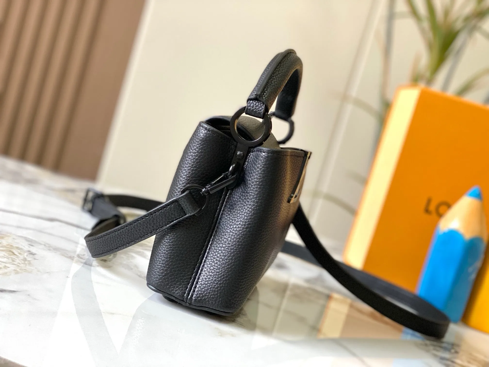 LV Capucines In Matte Taurillon Leather Bag