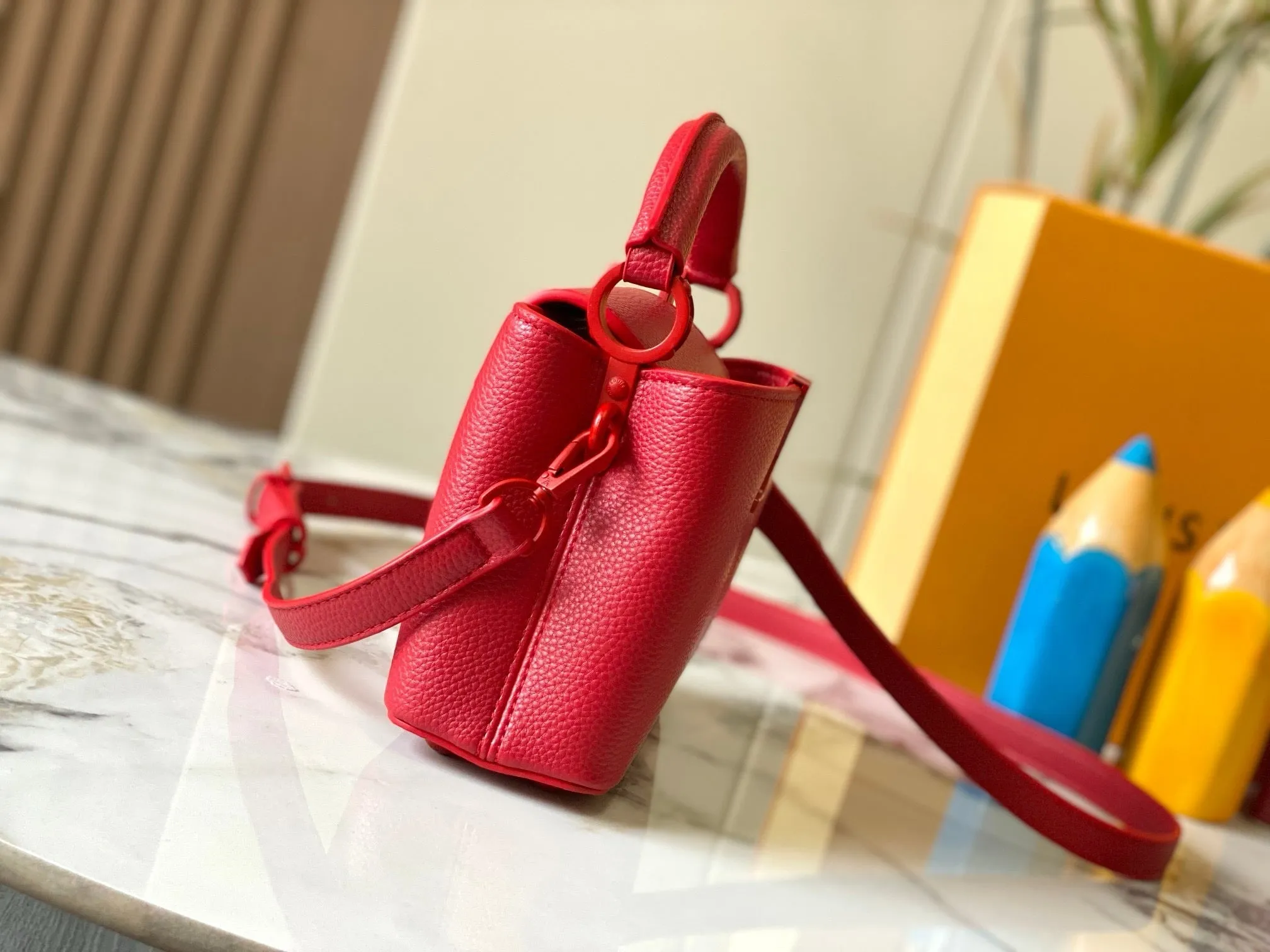 LV Capucines In Matte Taurillon Leather Bag