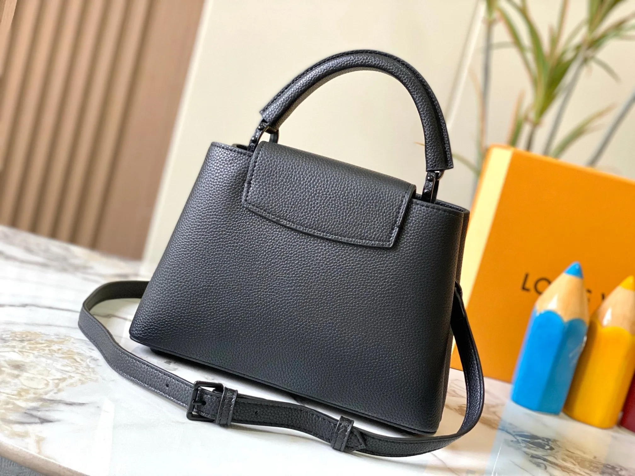 LV Capucines In Matte Taurillon Leather Bag