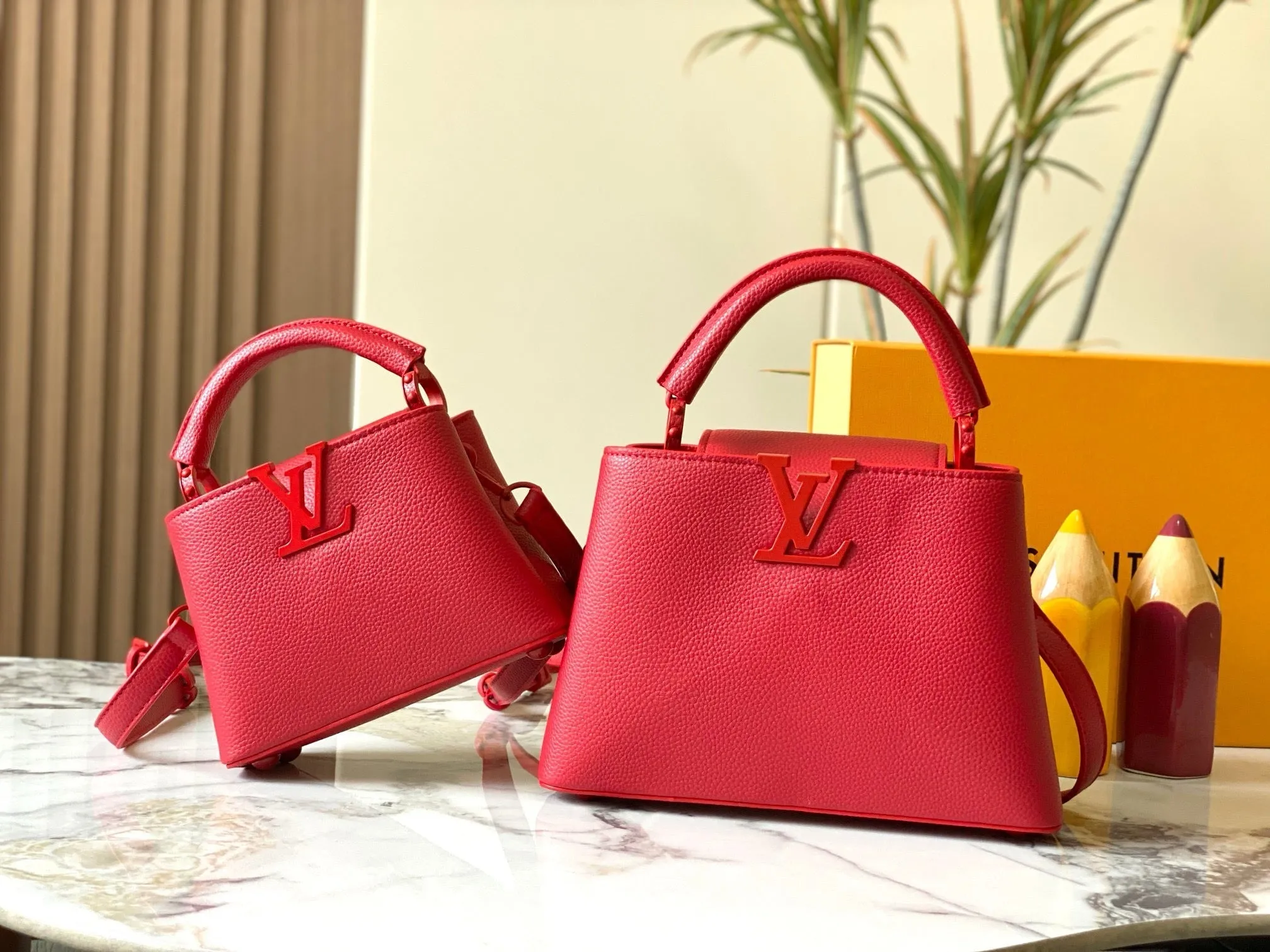 LV Capucines In Matte Taurillon Leather Bag