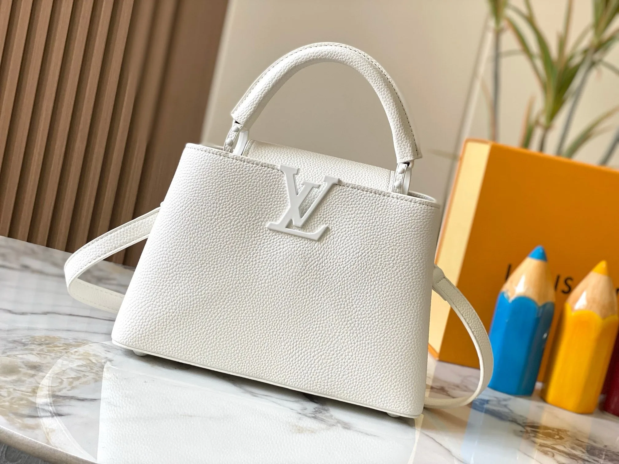 LV Capucines In Matte Taurillon Leather Bag