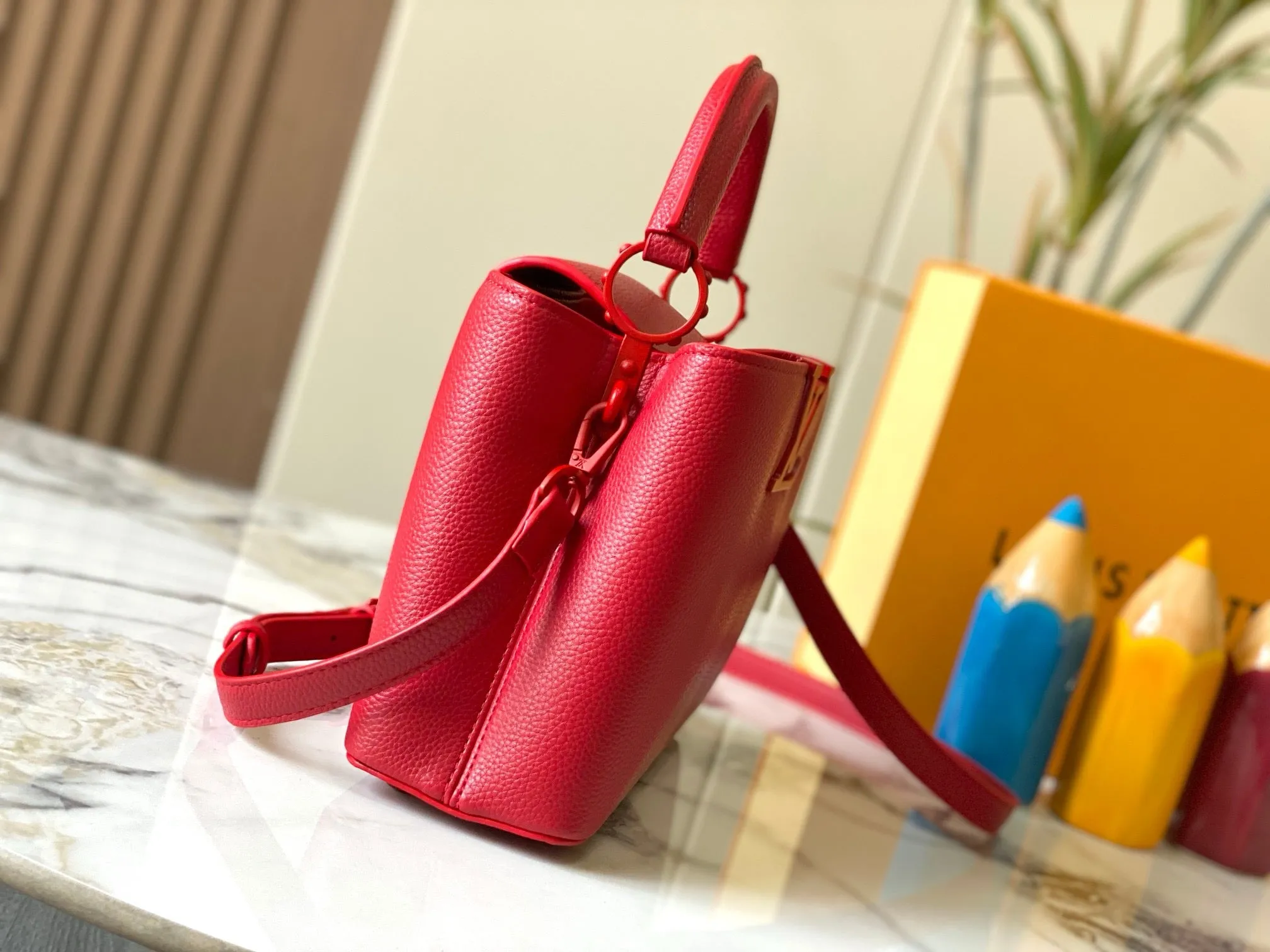 LV Capucines In Matte Taurillon Leather Bag