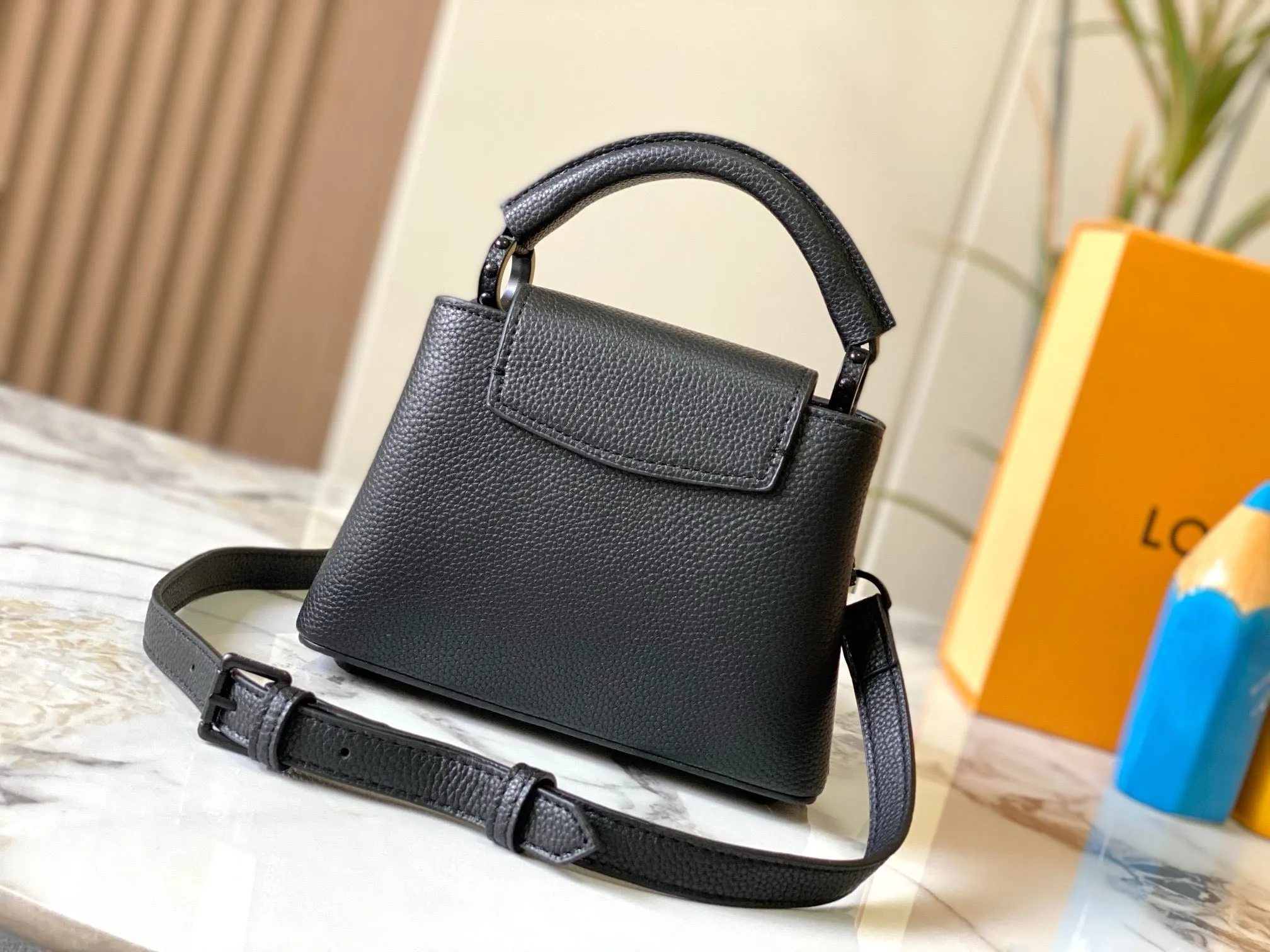 LV Capucines In Matte Taurillon Leather Bag