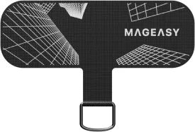 MAGEASY Phone Tether Tab - Cell Phone Lanyard Tab, Phone Lanyard Patch, Phone Strap Replacement Part for All Fully Covered Phone Cases - Strap Card Motion Edition (Skyscrapers)