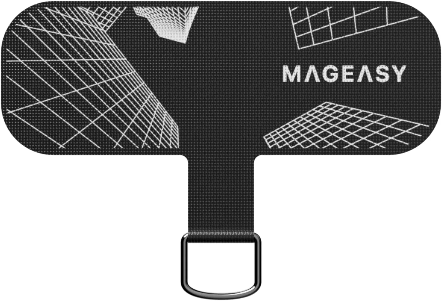 MAGEASY Phone Tether Tab - Cell Phone Lanyard Tab, Phone Lanyard Patch, Phone Strap Replacement Part for All Fully Covered Phone Cases - Strap Card Motion Edition (Skyscrapers)