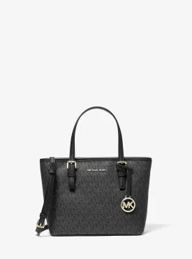 Michael Kors Extra Small Jet Set Travel Logo Top Zip Tote Bag, Black