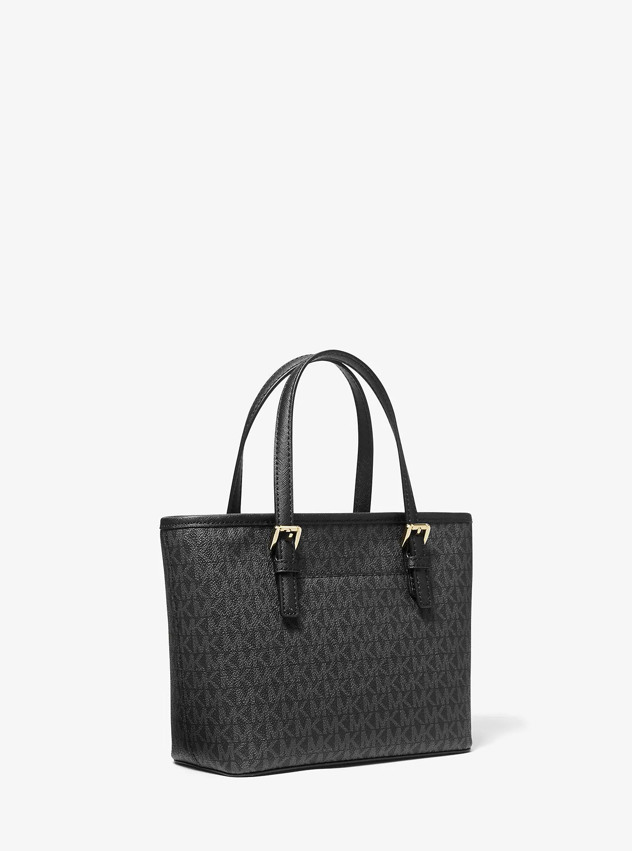 Michael Kors Extra Small Jet Set Travel Logo Top Zip Tote Bag, Black
