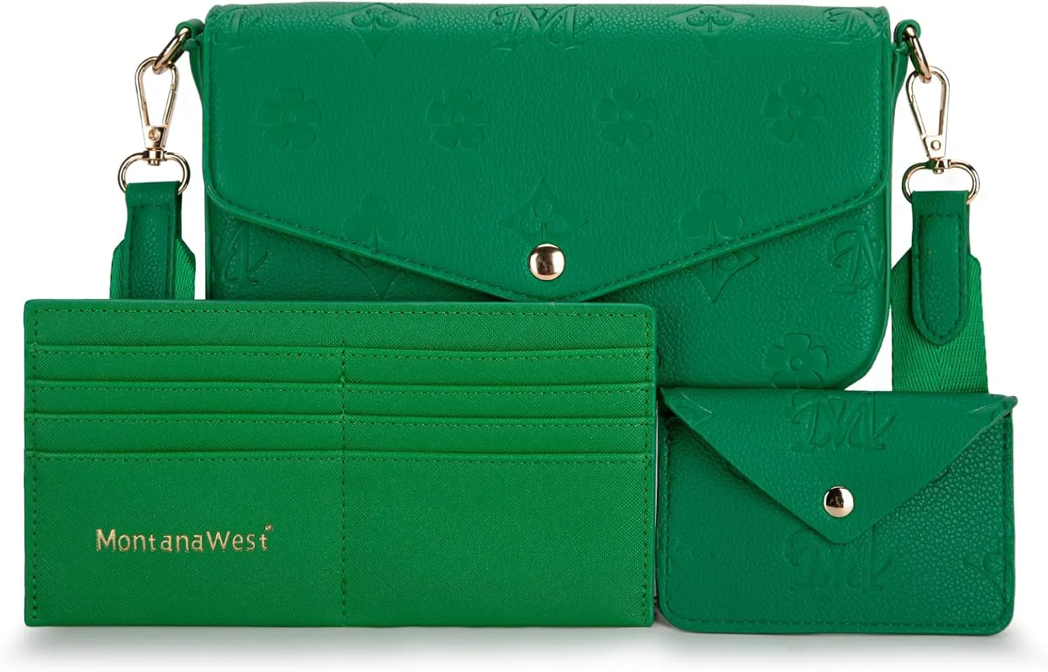 Montana West 3PCS Crossbody Purse and Wallet Set for Women with Adjustable Strap