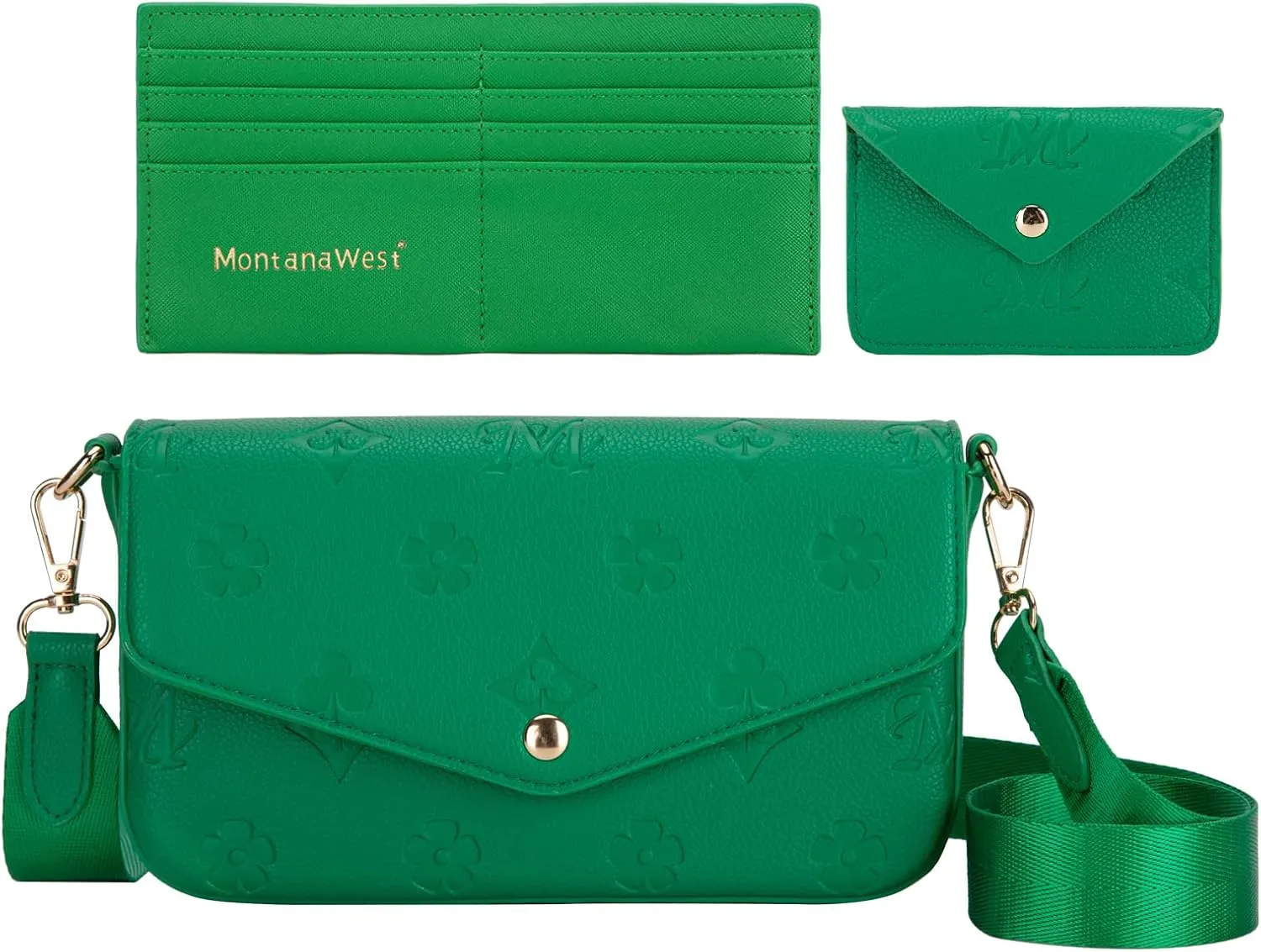 Montana West 3PCS Crossbody Purse and Wallet Set for Women with Adjustable Strap