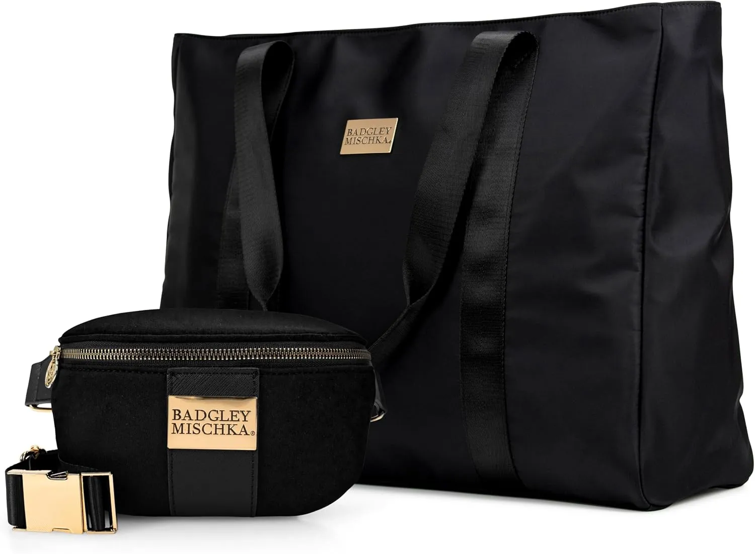 Sage Neoprene and Vegan Leather Belt Bag | Fanny Pack | Sling (Black | Weekender Bundle)