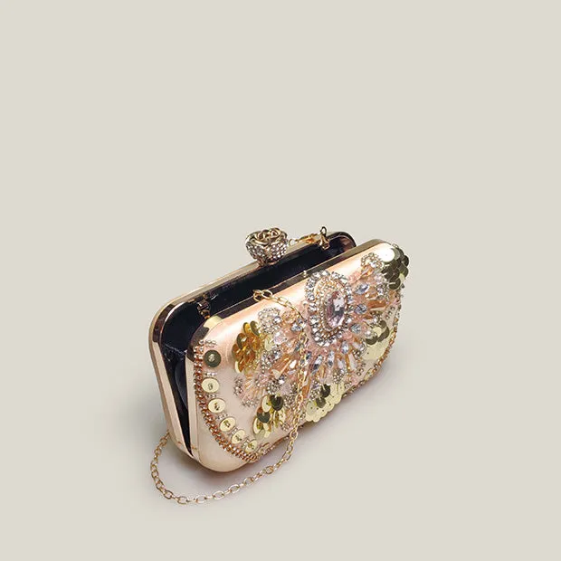 Sequined Rhinestone High-End Fashion Evening Clutch Bag