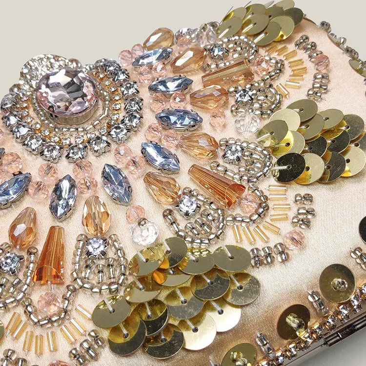 Sequined Rhinestone High-End Fashion Evening Clutch Bag