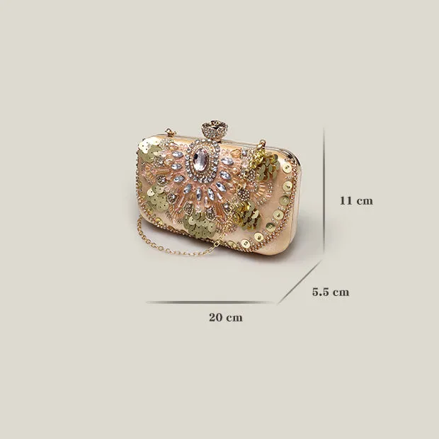 Sequined Rhinestone High-End Fashion Evening Clutch Bag
