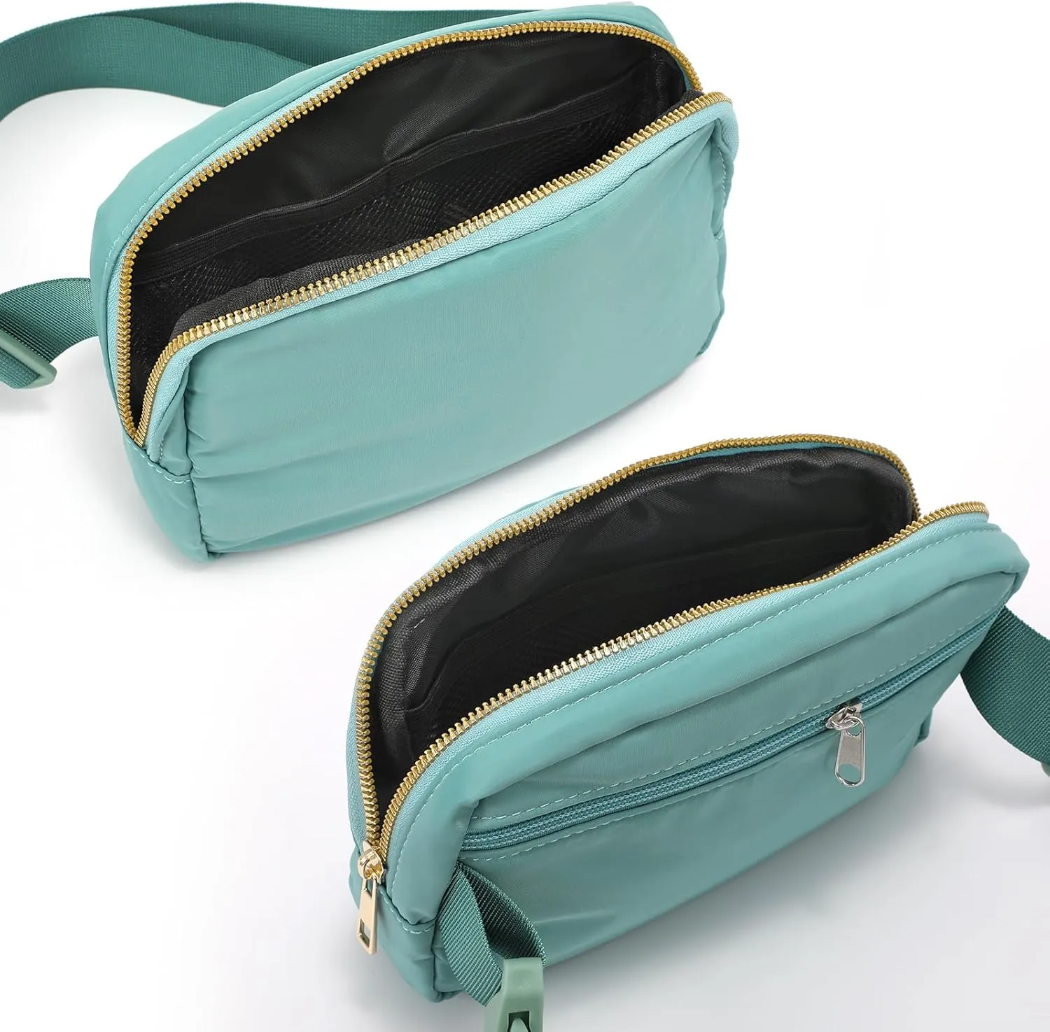 Small Nylon Belt Bag for Women Men Fanny Pack Crossbody Adjustable Strap Sling Chest Bag Bum Hip Waist Bag,light blue