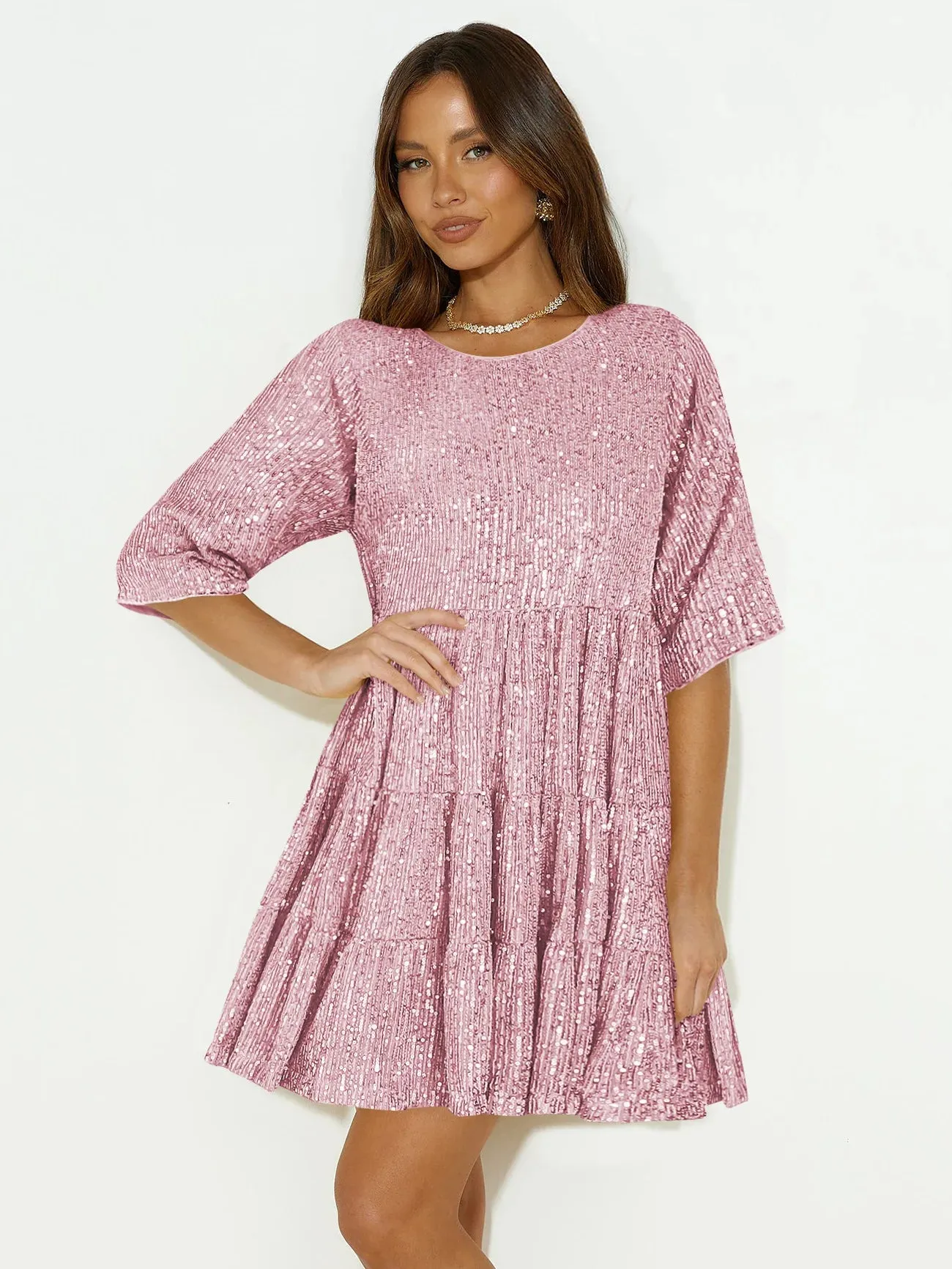 Sparkle Holiday Party Mini Dress