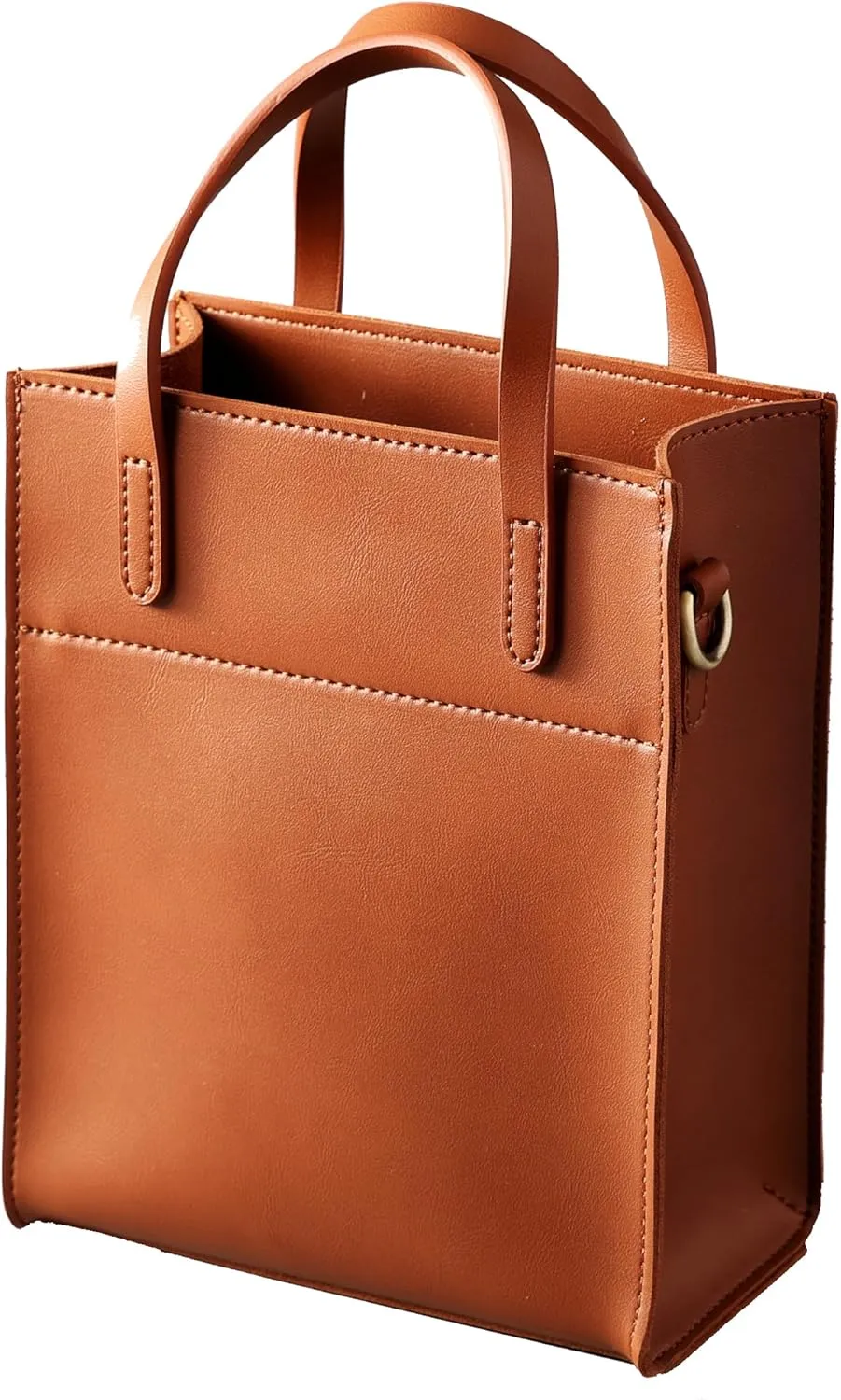 SUNLIGHT LEAVES Vintage Vegan Leather Mini Tote Bag For Women Simple Small Handle Purse Cute Cell Phone Satchel Lady Handbag