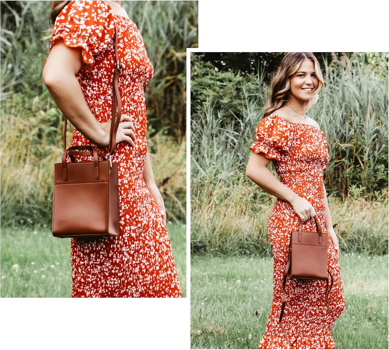 SUNLIGHT LEAVES Vintage Vegan Leather Mini Tote Bag For Women Simple Small Handle Purse Cute Cell Phone Satchel Lady Handbag