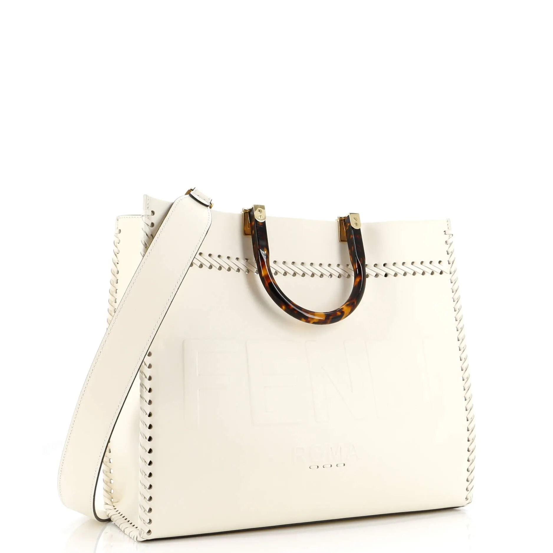 Sunshine Shopper Tote Whipstitch Leather Medium