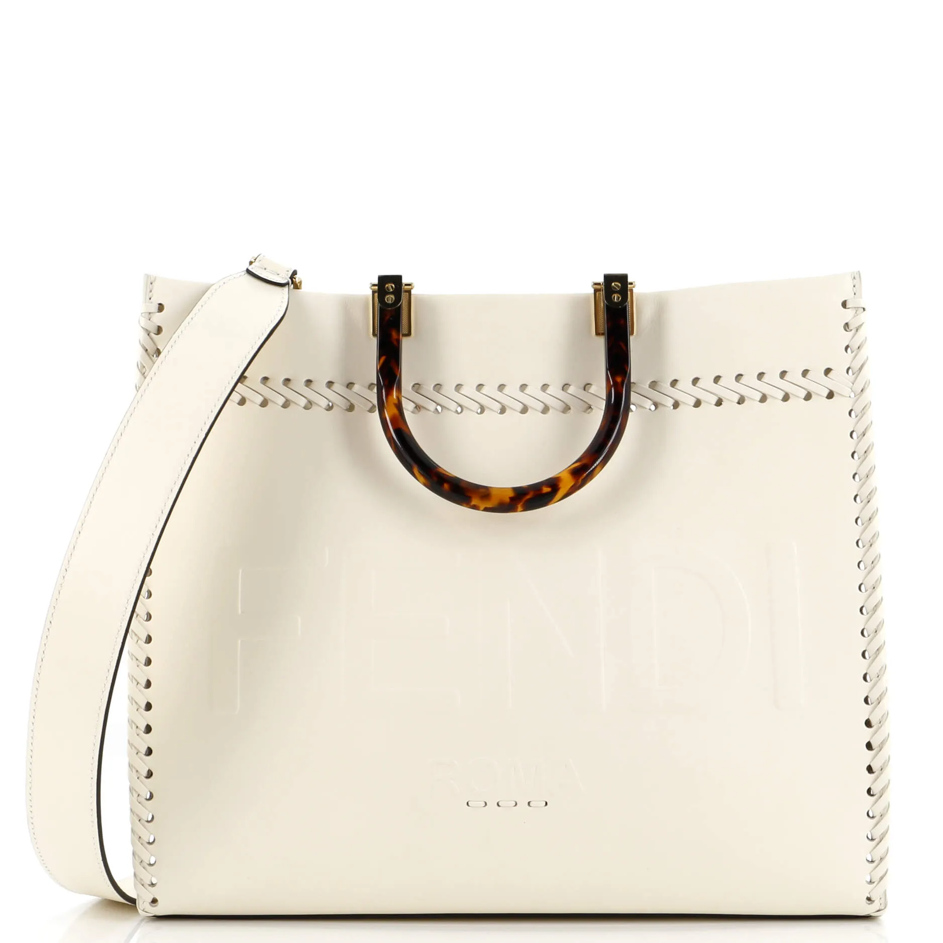 Sunshine Shopper Tote Whipstitch Leather Medium