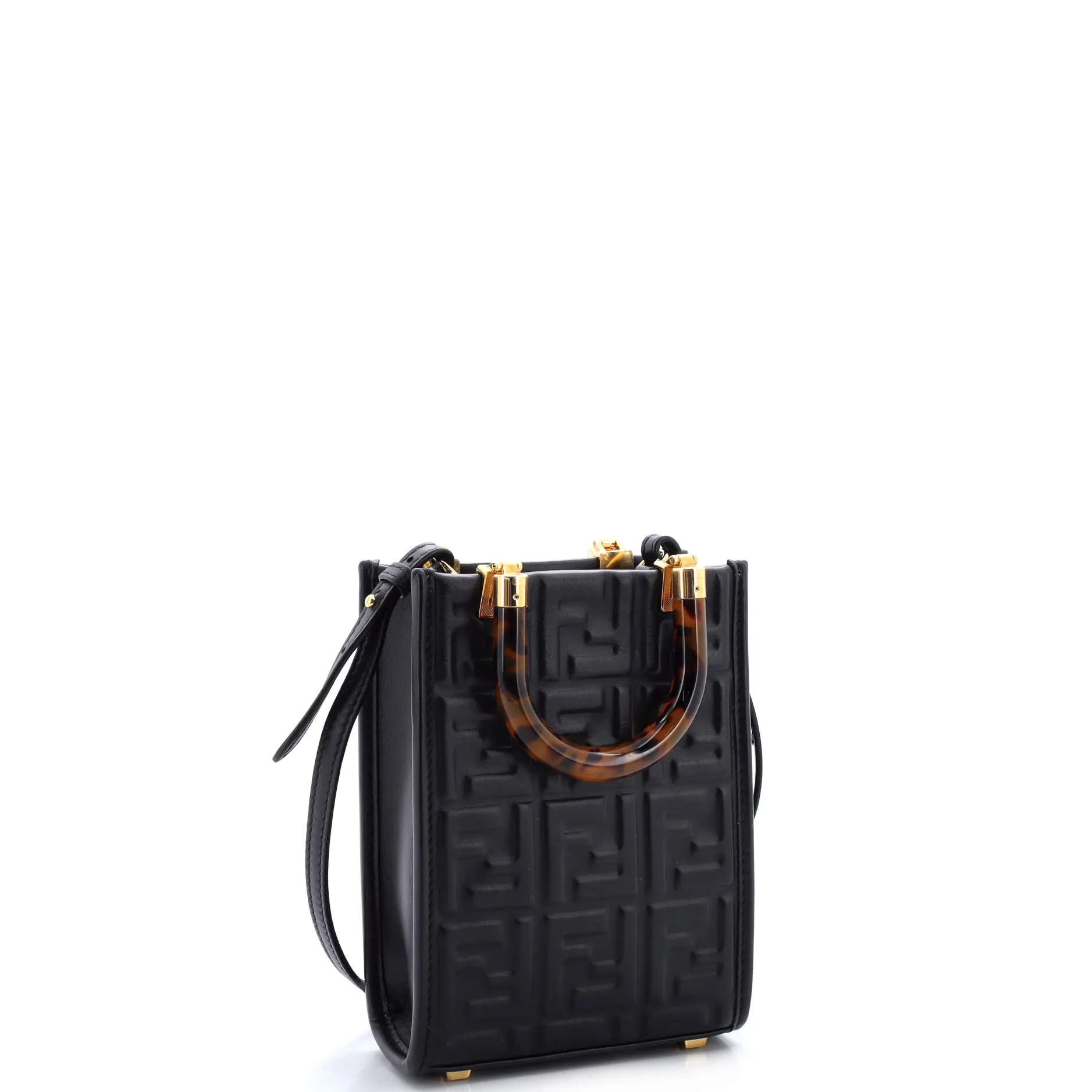 Sunshine Shopper Tote Zucca Embossed Leather Mini