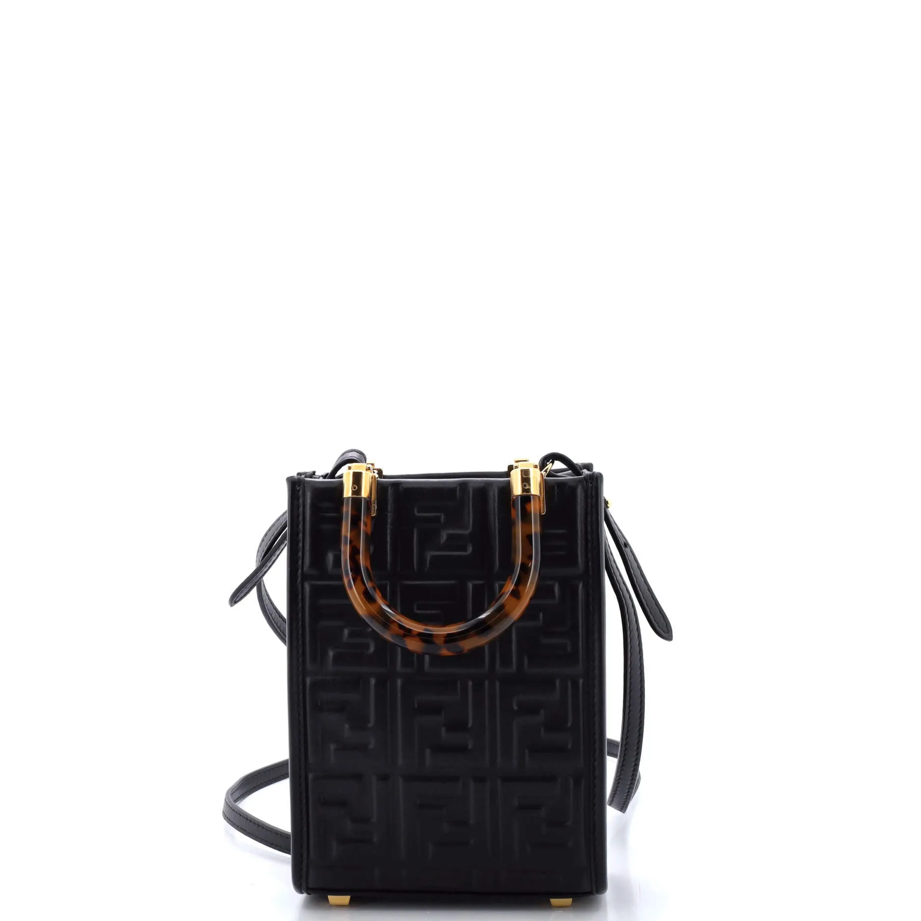 Sunshine Shopper Tote Zucca Embossed Leather Mini