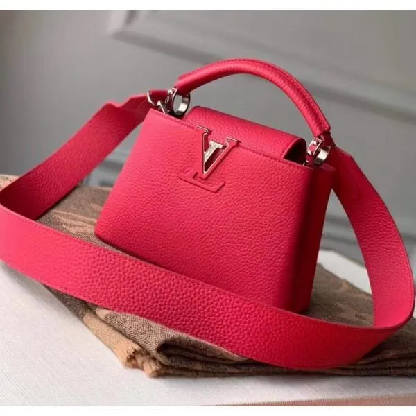 Taurillon Leather Capucines Mini Top Handle Bag Dragon Fruit Pink M55987 Collection