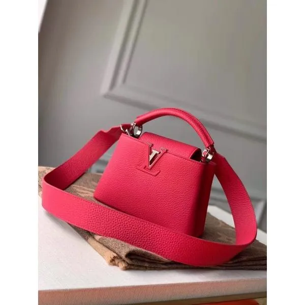 Taurillon Leather Capucines Mini Top Handle Bag Dragon Fruit Pink M55987 Collection