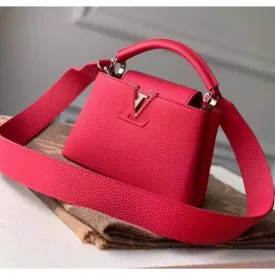 Taurillon Leather Capucines Mini Top Handle Bag Dragon Fruit Pink M55987 Collection