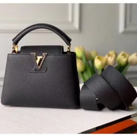 Taurillon Leather Capucines Mini Top Handle Bag M56071 Black Collection