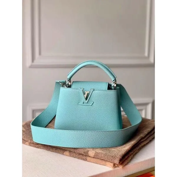 Taurillon Leather Capucines Mini Top Handle Bag M56071 Turquoise  Collection