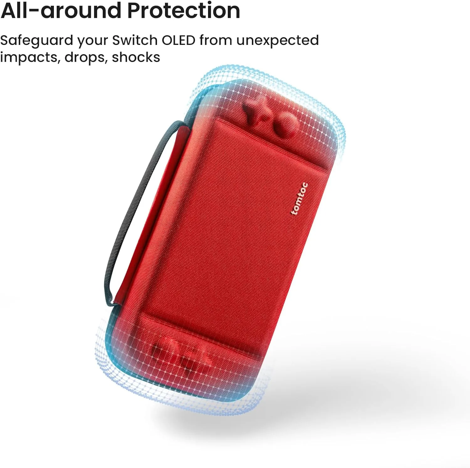 tomtoc Carrying Case for Nintendo Switch/OLED Model, Large Travel Switch Bag with Pocket for Pro Controller, Joy con Grip or AC Adapter, Protective Portable Carry Shell with 24 Game Cartridges